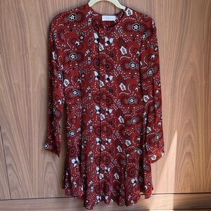 A.L.C. Rust Floral Button-Up Dress
